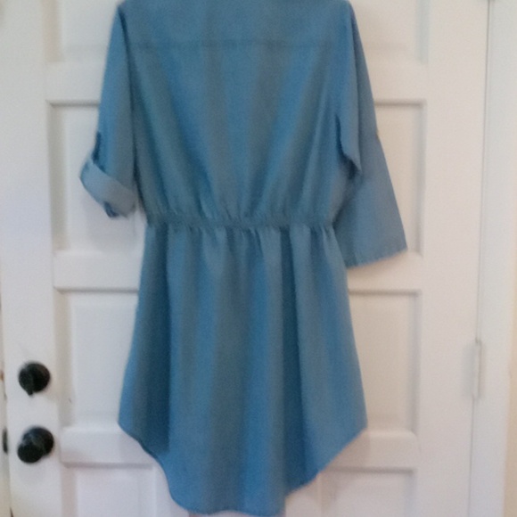 MPH Collection Denim Shirt Dress Blue Size L - Picture 5 of 9